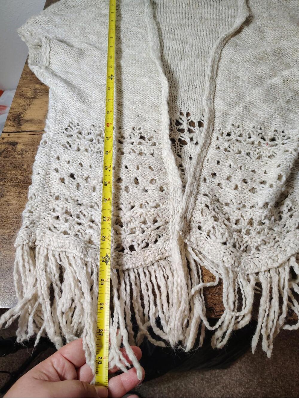 Hollister Womens Bohemian Boho short sleeve cardigan vest ivory beige Sz S/M - Picture 6 of 8